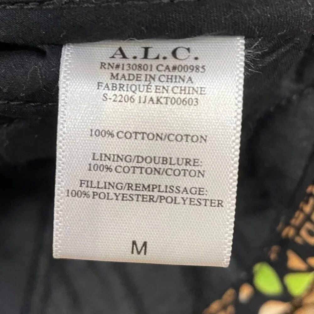 New ALC Emory 100% Cotton Quilted Boho Jacket Beige Green M $595